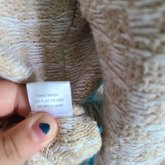 Burgess cotton cashmere knit sweater luxury size small neutral preppy mockneck - Picture 5 of 6